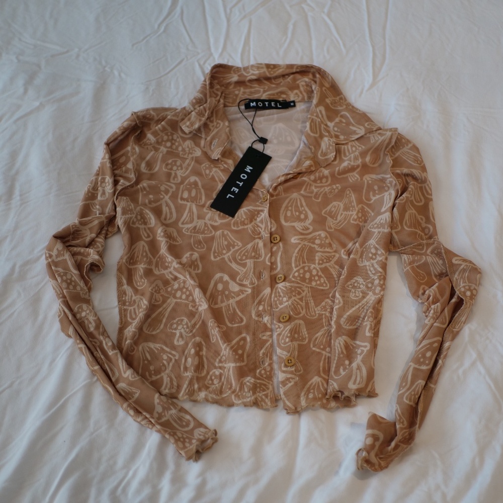 Motel Rocks sheer mushroom top